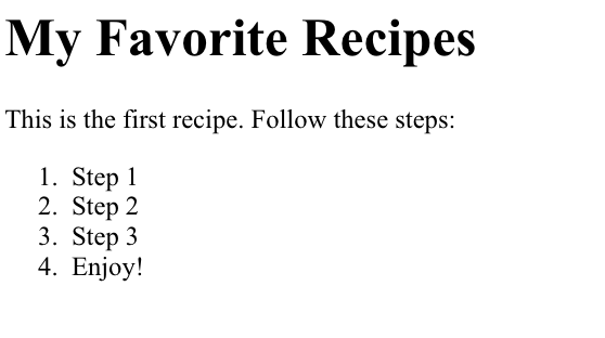 Recipe project example