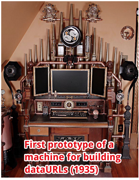 funny picture of  a machine for building data URLs