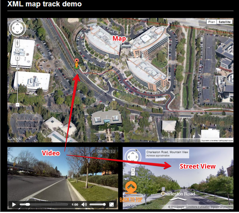 video sync with map and street view