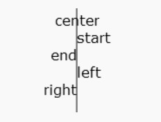 horizontal text alignment